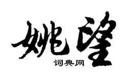 胡问遂姚望行书个性签名怎么写