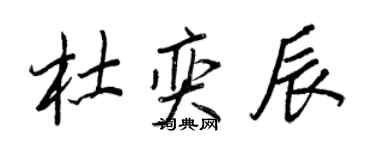 王正良杜奕辰行书个性签名怎么写