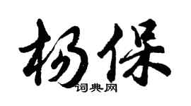 胡问遂杨保行书个性签名怎么写