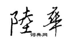王正良陆华行书个性签名怎么写