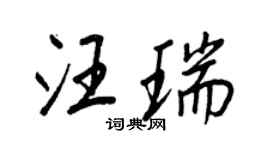 王正良汪瑞行书个性签名怎么写