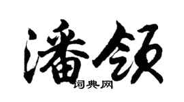 胡问遂潘领行书个性签名怎么写