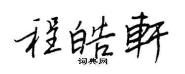 王正良程皓轩行书个性签名怎么写