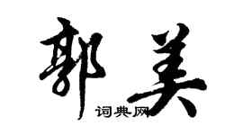 胡问遂郭美行书个性签名怎么写