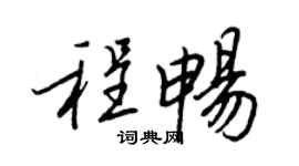 王正良程畅行书个性签名怎么写