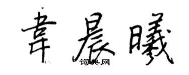 王正良韦晨曦行书个性签名怎么写