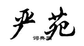 胡问遂严苑行书个性签名怎么写