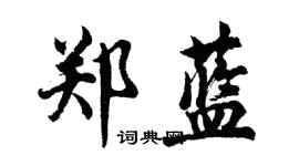 胡问遂郑蓝行书个性签名怎么写