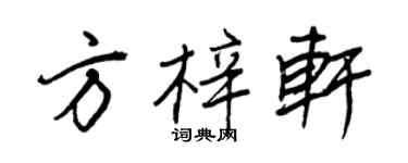 王正良方梓轩行书个性签名怎么写