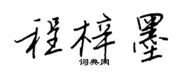 王正良程梓墨行书个性签名怎么写