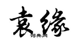 胡问遂袁缘行书个性签名怎么写