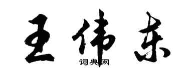 胡问遂王伟东行书个性签名怎么写