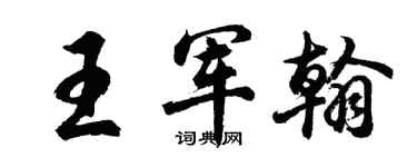 胡问遂王军翰行书个性签名怎么写