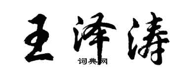 胡问遂王泽涛行书个性签名怎么写