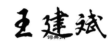 胡问遂王建斌行书个性签名怎么写