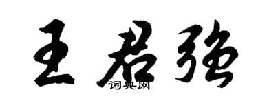 胡问遂王君强行书个性签名怎么写