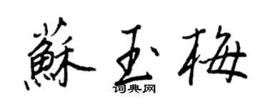 王正良苏玉梅行书个性签名怎么写