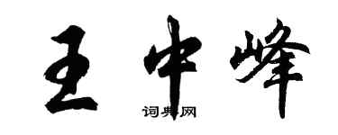 胡问遂王中峰行书个性签名怎么写