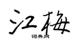 王正良江梅行书个性签名怎么写