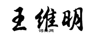 胡问遂王维明行书个性签名怎么写