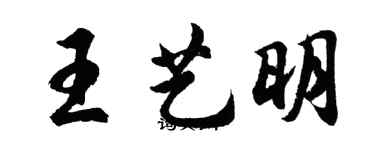 胡问遂王艺明行书个性签名怎么写