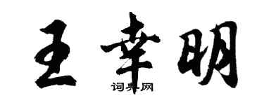 胡问遂王幸明行书个性签名怎么写