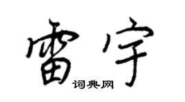 王正良雷宇行书个性签名怎么写