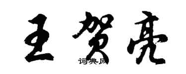 胡问遂王贺亮行书个性签名怎么写