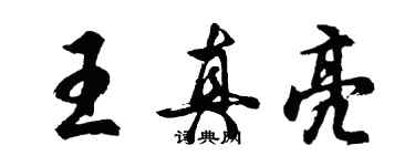 胡问遂王真亮行书个性签名怎么写
