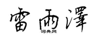 王正良雷雨泽行书个性签名怎么写