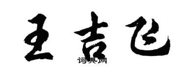 胡问遂王吉飞行书个性签名怎么写