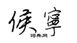王正良侯宁行书个性签名怎么写