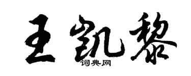 胡问遂王凯黎行书个性签名怎么写