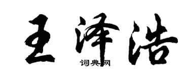 胡问遂王泽浩行书个性签名怎么写
