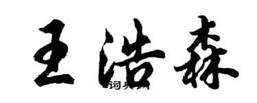 胡问遂王浩森行书个性签名怎么写