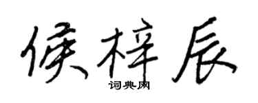 王正良侯梓辰行书个性签名怎么写