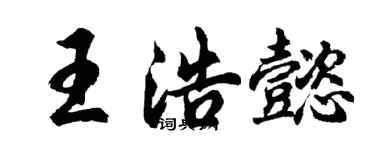 胡问遂王浩懿行书个性签名怎么写