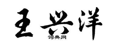 胡问遂王兴洋行书个性签名怎么写