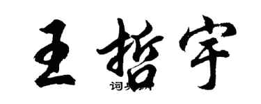 胡问遂王哲宇行书个性签名怎么写