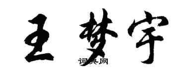 胡问遂王梦宇行书个性签名怎么写