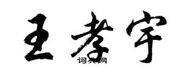 胡问遂王孝宇行书个性签名怎么写