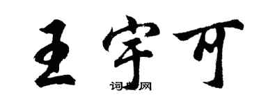 胡问遂王宇可行书个性签名怎么写