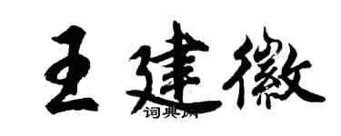 胡问遂王建徽行书个性签名怎么写