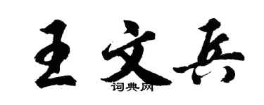 胡问遂王文兵行书个性签名怎么写