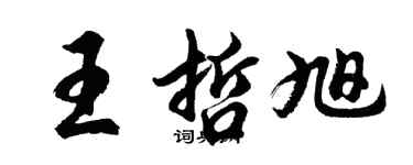 胡问遂王哲旭行书个性签名怎么写