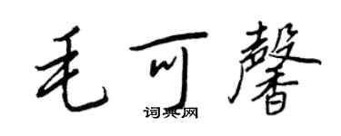王正良毛可馨行书个性签名怎么写