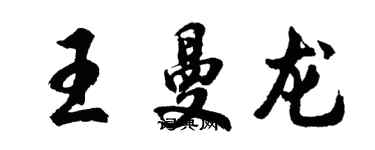 胡问遂王曼龙行书个性签名怎么写