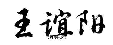 胡问遂王谊阳行书个性签名怎么写