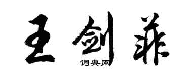 胡问遂王剑菲行书个性签名怎么写