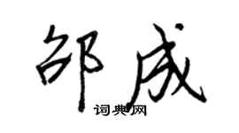 王正良邵成行书个性签名怎么写